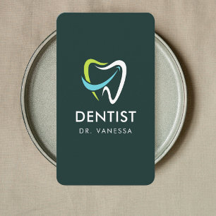 Professional Dentist Tooth Logo Dental Qr Code Business Card