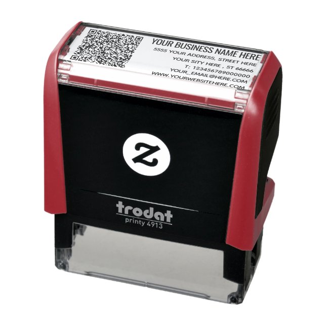 Professional Design Address QR Code Stamp Example (Product)