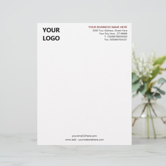Professional Design Business Letterhead Template (Standing Front)
