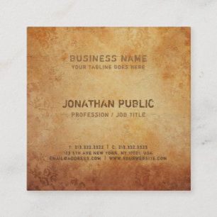 Professional Design Creative Antic Look Luxury Square Business Card