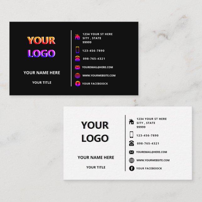 Professional Design Your Business Card Two Colours (Front/Back)