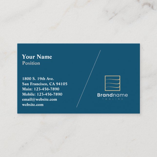 Professional Diagonal Business Card (Front)