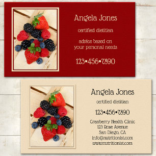 Professional Dietician Nutritionist Business Card