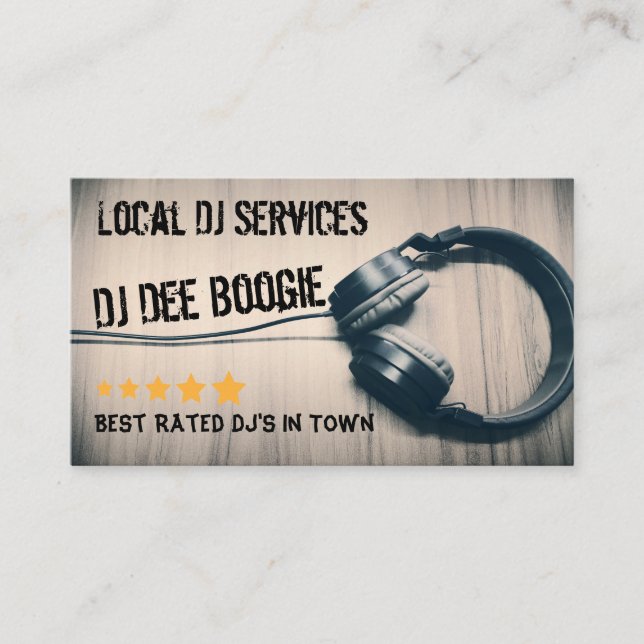 Professional DJ headphones Business Cards (Front)