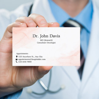 Professional Doctor Blush Pink Personalised Business Card
