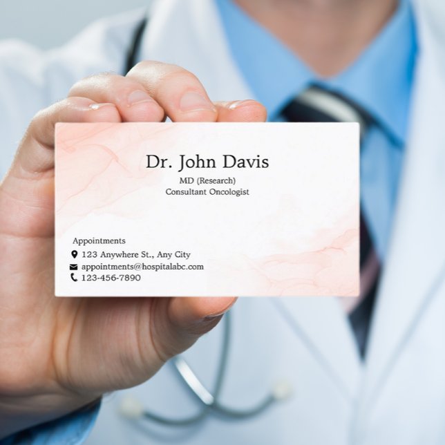 Professional Doctor Blush Pink Personalised Business Card (Creator Uploaded)