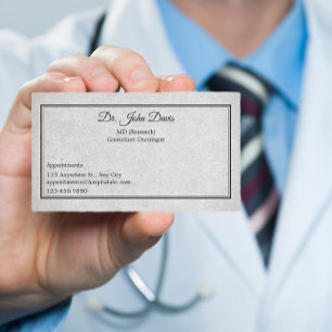 Professional Doctor Grey Black Personalised Business Card