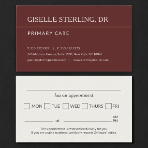 Professional Doctor Office Appointment Reminder Card