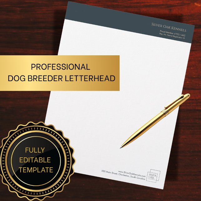 Professional Dog Breeder Letterhead (Creator Uploaded)