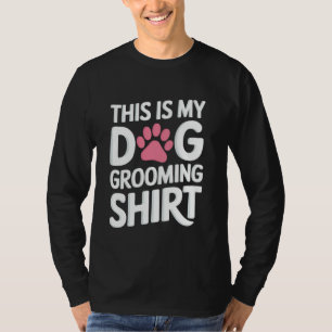 Professional Dog Grooming Gear with Paw Print Desi T-Shirt