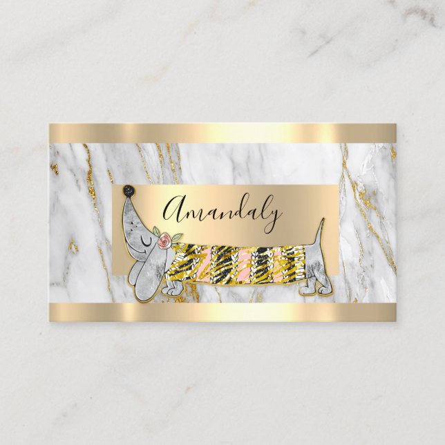 Professional Dog Sitter Pet's Care Basset Gold  Business Card (Front)