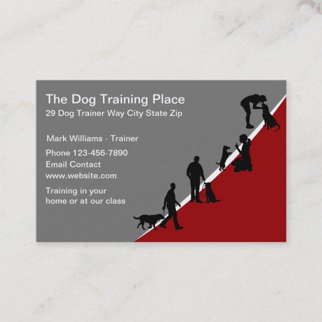 Professional Dog Training Service Business Cards (Front)