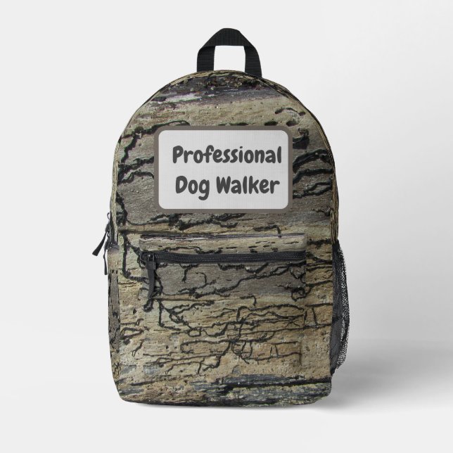 Professional Dog Walker Backpack Rustic Pattern (Front)