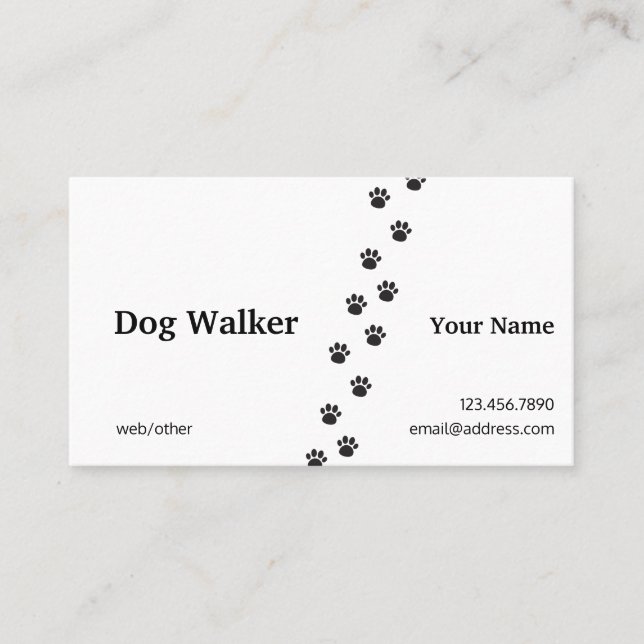 Professional Dog Walker Business Card (Front)