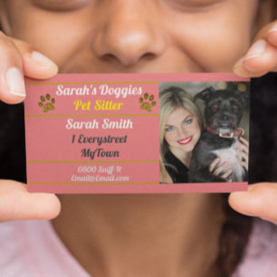 Professional Dog Walker Pet Sitter Business Card