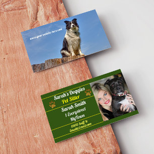 Professional Dog Walker Pet Sitter Business Card