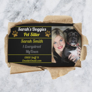 Professional Dog Walker Pet Sitter Business Card