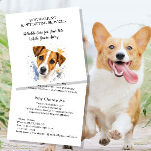 Professional Dog Walking & Pet Sitting Service  Square Business Card