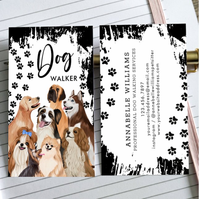 Professional Dog Walking Services Business Card (Creator Uploaded)
