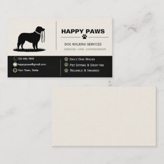 Professional Dog Walking Services Dog SIlhouette Business Card