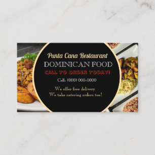 Professional Dominican Food Business Card - Custom