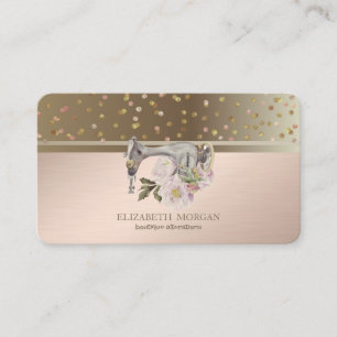 Professional Dots Confetti Floral Sewing Machine  Business Card