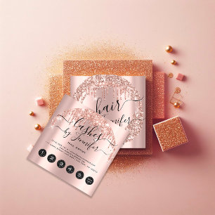 Professional Drips 6 Punches Hair Lash Wax Makeup Square Business Card