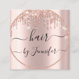 Professional Drips 6 Punches Hair Stylist Lashes Square Business Card