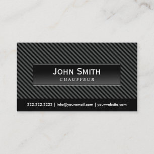 Professional Driver Cool Black Stripes Chauffeur Business Card
