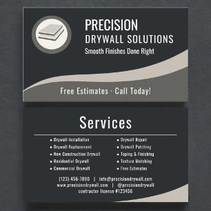 Professional Drywall Company Business Card