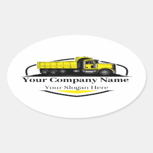 Professional Dump Truck Hauling Company Oval Sticker