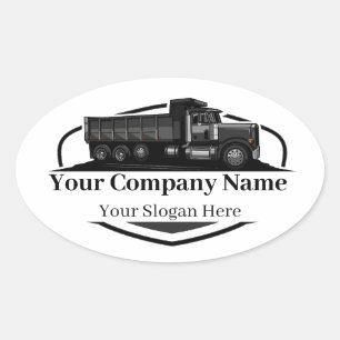 Professional Dump Truck Hauling Company Oval Sticker