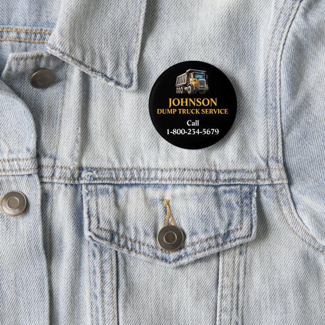 Professional Dump Truck Service 6 Cm Round Badge (In Situ)