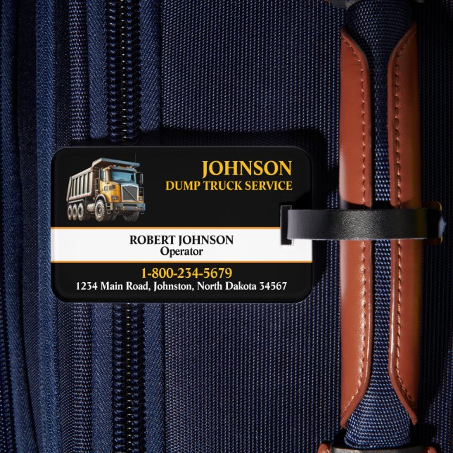 Professional Dump Truck Service Luggage Tag (Back Insitu 2)