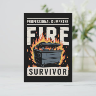 Professional Dumpster Fire Survivor Funny Work  Invitation