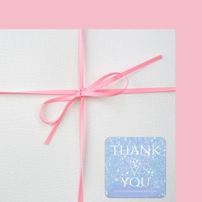 Professional Dusty Blue Glitter Thank You Stickers (Creator Uploaded)