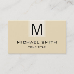 Professional Dutch White Solid Colour Monogram Business Card