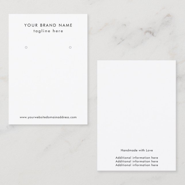Professional Earring Display Business Card (Front/Back)
