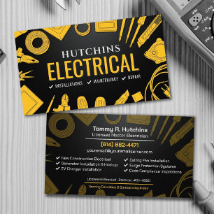 Professional Electrical Contractor - Electrician Business Card