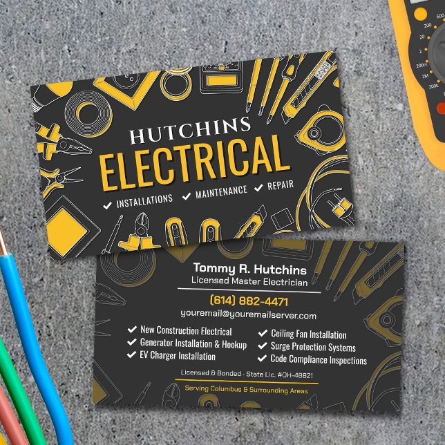 Professional Electrical Contractor - Electrician Business Card (Creator Uploaded)