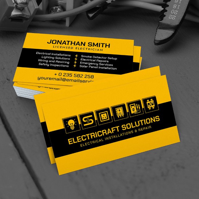 Professional Electrical Contractor - Electrician Business Card (Creator Uploaded)
