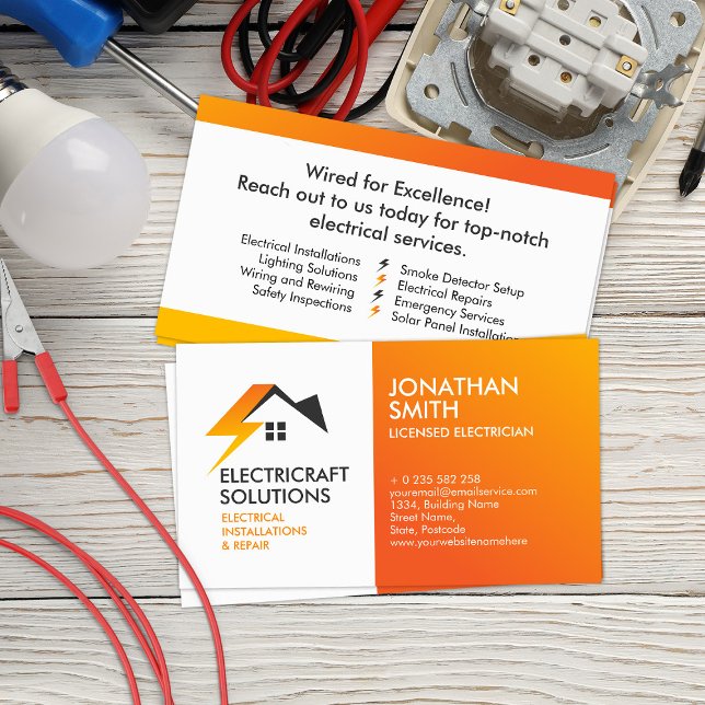 Professional Electrical Contractor - Electrician Business Card (Creator Uploaded)