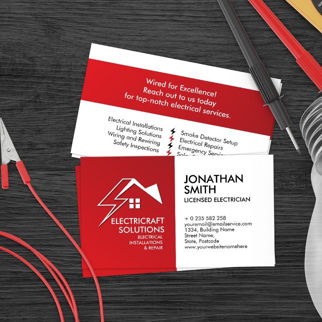 Professional Electrical Contractor - Electrician Business Card (Creator Uploaded)