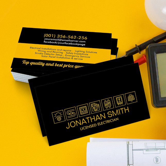 Professional Electrical Contractor - Electrician Business Card (Creator Uploaded)
