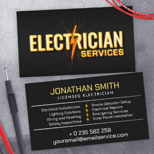 Professional Electrical Contractor - Electrician Business Card