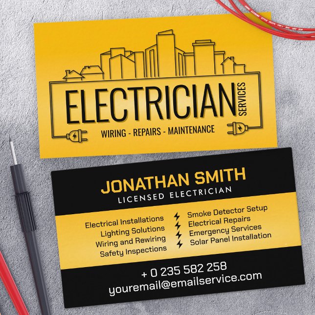 Professional Electrical Contractor - Electrician Business Card (Creator Uploaded)