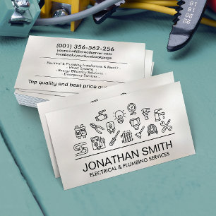 Professional Electrical & Plumbing Contractor  Business Card
