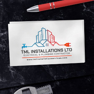 Professional Electrical & Plumbing Contractor  Business Card