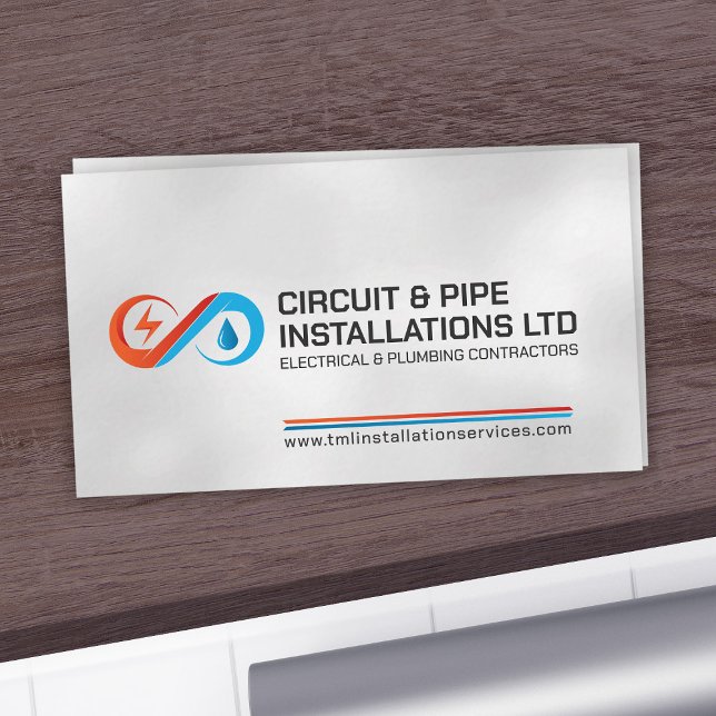 Professional Electrical & Plumbing Contractor  Business Card (Creator Uploaded)
