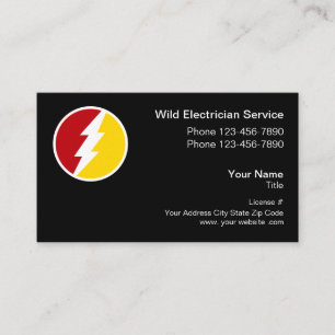Professional Electrician Logo Business Cards